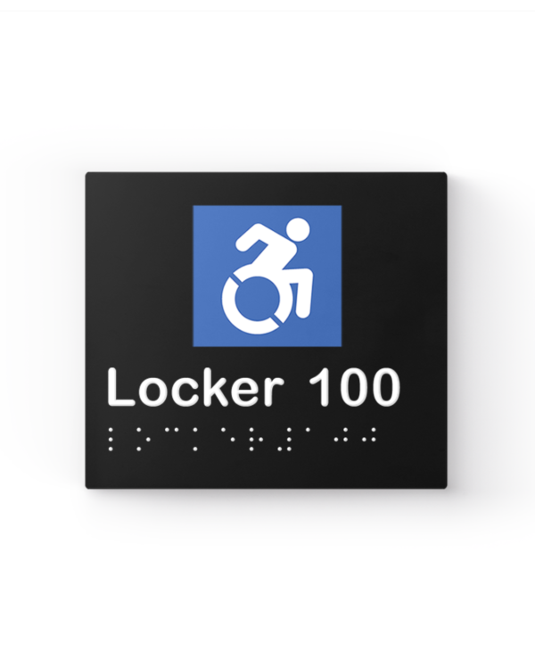 Lockin signage Accessible locker sign