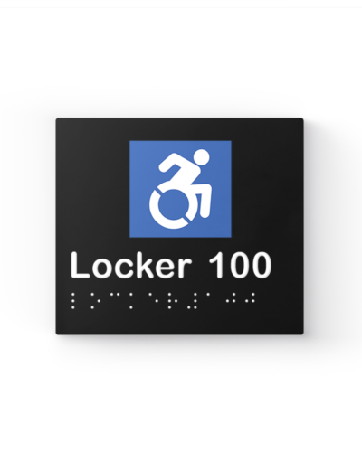 Lockin signage Accessible locker sign