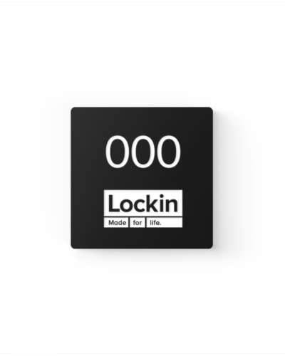 Lockin signage 21 Branded square number tag