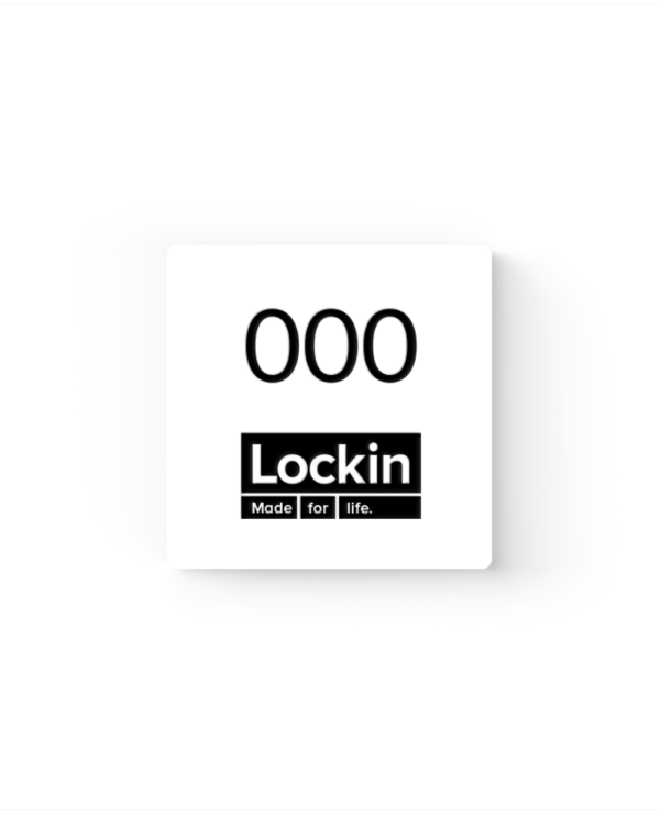 Lockin signage 24 Branded square number tag